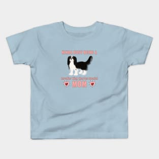 Kinda Busy Being a Cavalier Mom, Tri-Colored Kids T-Shirt